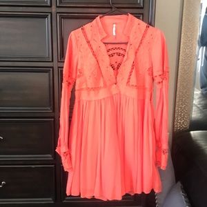 Free People Coral Mini Dress